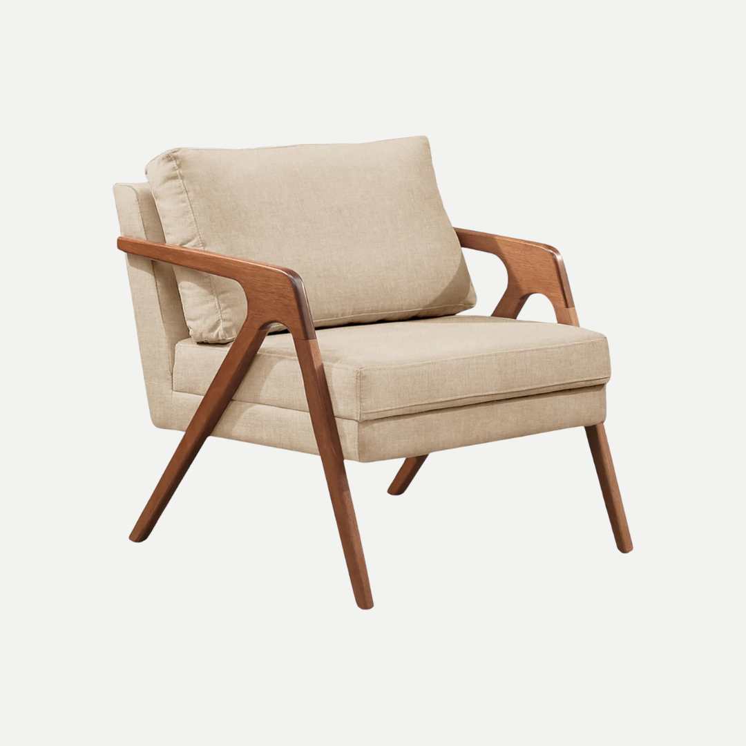 Poltrona decorativa bege