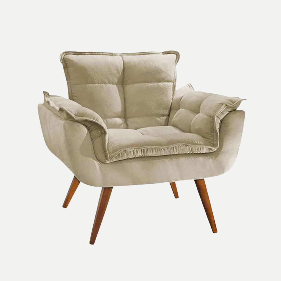 Poltrona veludo bege